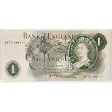 GREAT BRITAIN UK 1970 . ONE 1 POUND BANKNOTE . ERROR . MIS-MATCHED SERIALS